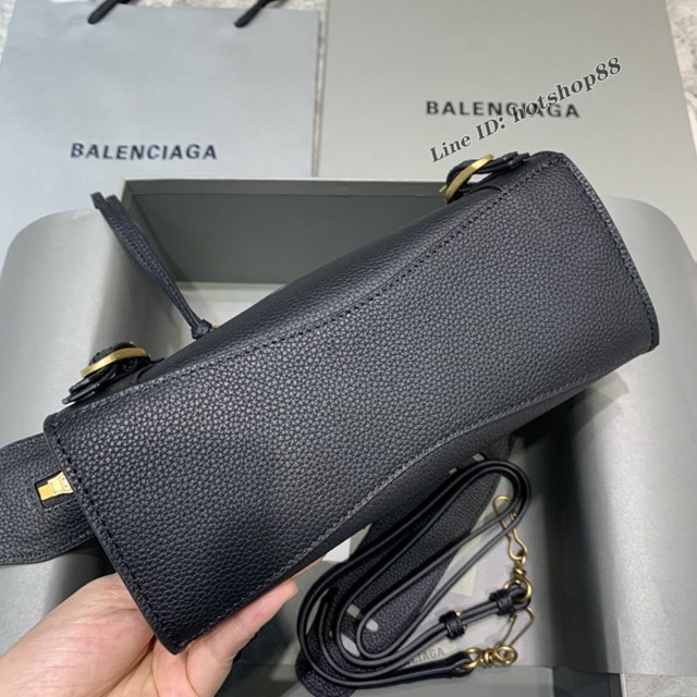 Balenciaga專櫃爆款荔枝紋黑配金扣手袋手提包 638512 巴黎世家小號Neo Classic機車包 fyj1453